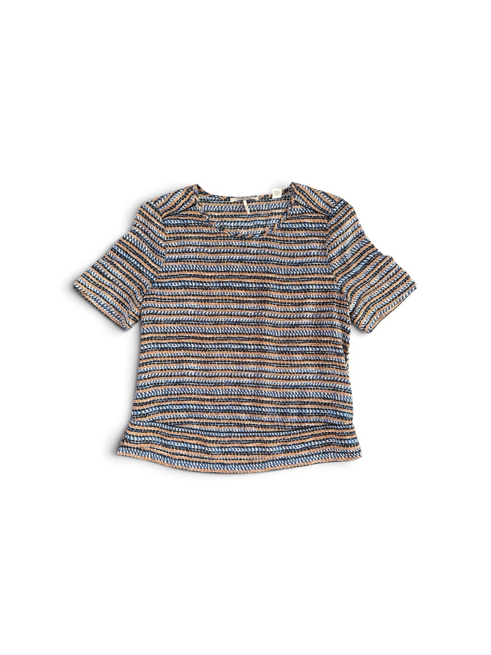 Scotch & Soda Striped Knit Tee in Navy, Blue & Tan